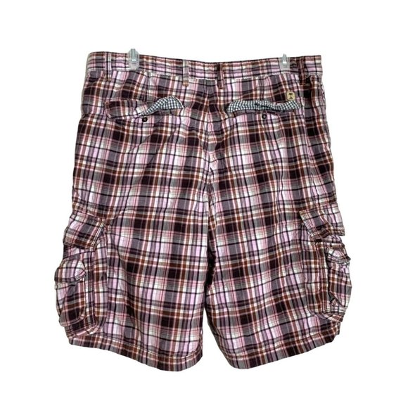 Tommy Bahamas Mens Size 38 Brown Plaid Shorts Cargo Make Life One Long Weekend - Picture 3 of 4